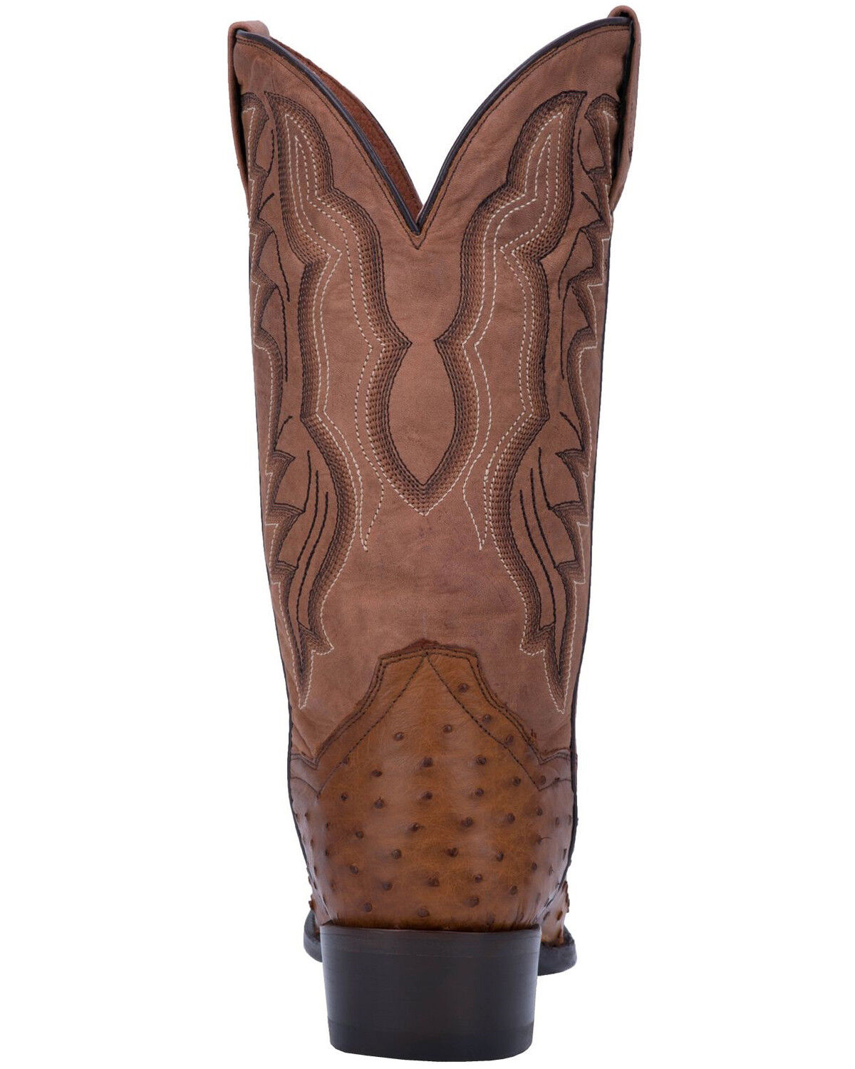 Image #4 - Dan Post Men's Tempe Full Quill Ostrich Western Boots - Round Toe, Saddle Tan, hi-res
