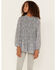 Image #1 - Hayden Girls' Ditsy Floral Long Sleeve Ruffle Top, Blue, hi-res