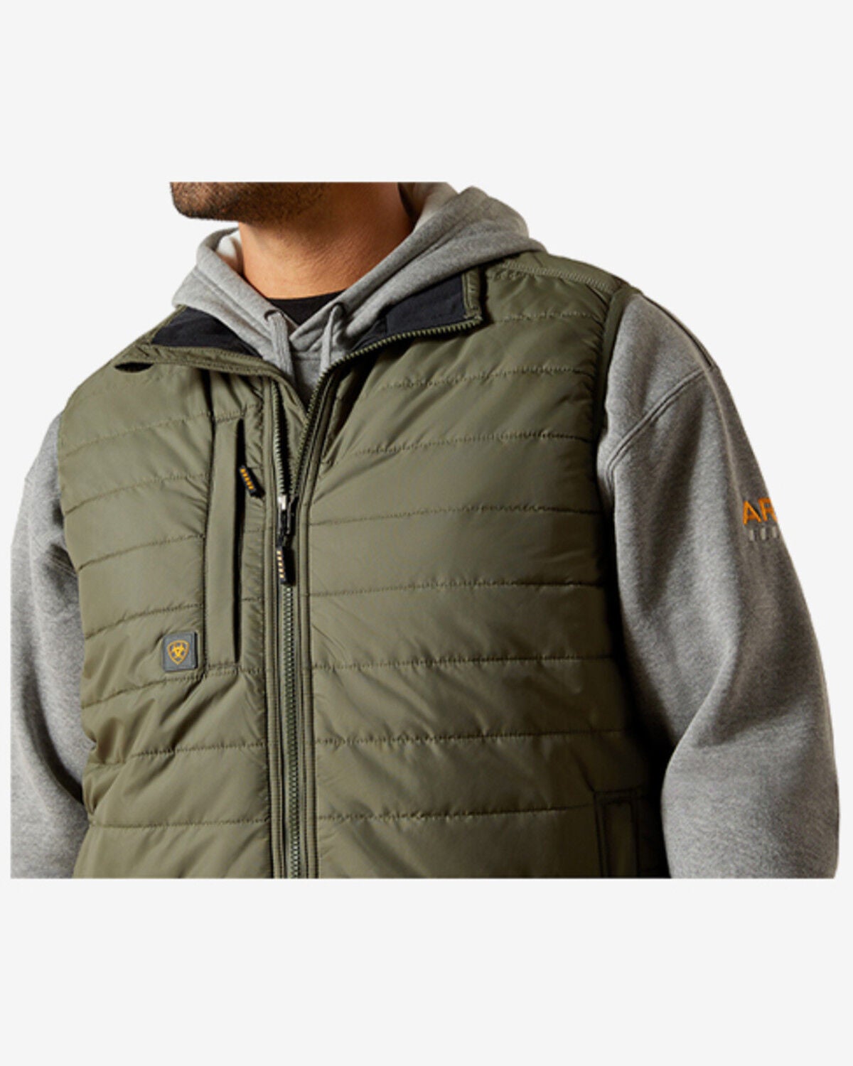 Image #2 - Ariat Men's Cordura &reg; Ripstop Lightweight Insulated Vest, Green, hi-res