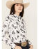 Image #2 - Wrangler Women's Long Sleeve Rodeo Print Snap Western Shirt, White, hi-res
