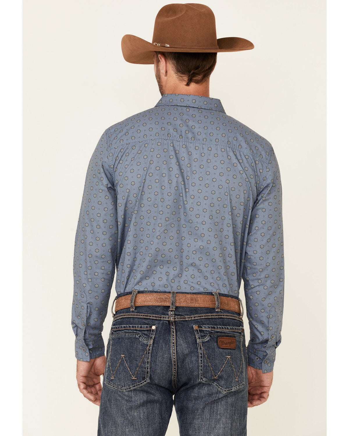 Gibson Men's Dame Small Geo Print Long Sleeve Button-Down Western Shir