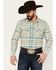 Image #1 - Pendleton Men's Wyatt Plaid Long Sleeve Snap Western Shirt, Seafoam, hi-res