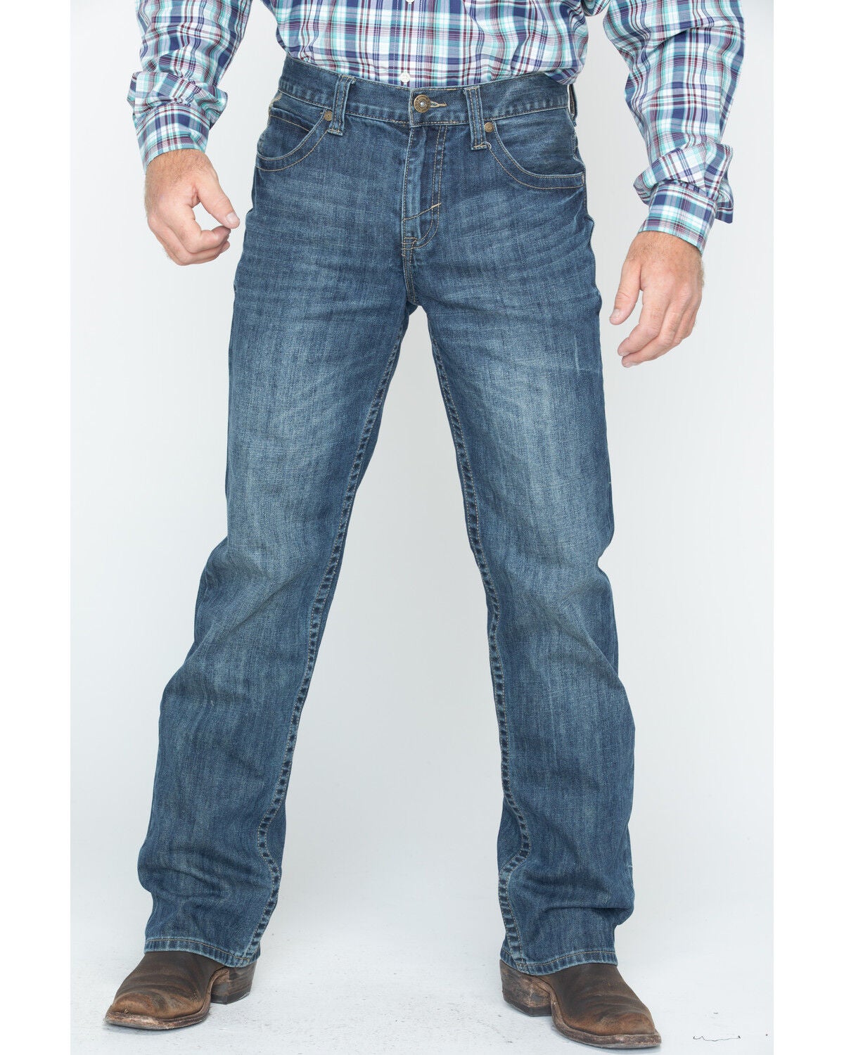 Image #3 - Cody James Men's Brazos Wash Wyatt Slim Bootcut Denim Jeans, Blue, hi-res