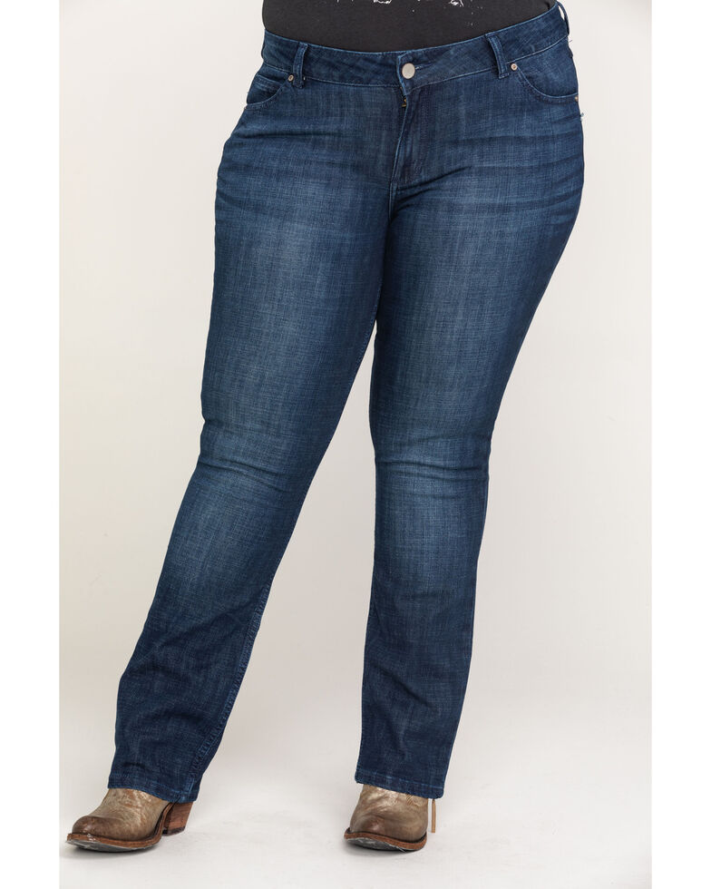 Wrangler Women's Straight Leg Jeans - Plus, Indigo, hi-res