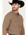 Image #2 - Blue Ranchwear Men's Dickens Plaid Print Long Sleeve Snap Shirt, Bronze, hi-res