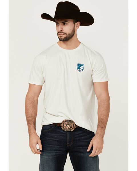 RANK 45® Men's 8 Seconds Cowboy Short Sleeve Graphic T-Shirt , Ivory, hi-res