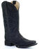 Image #1 - Circle G Women's Embroidery Western Boots - Square Toe, Black, hi-res