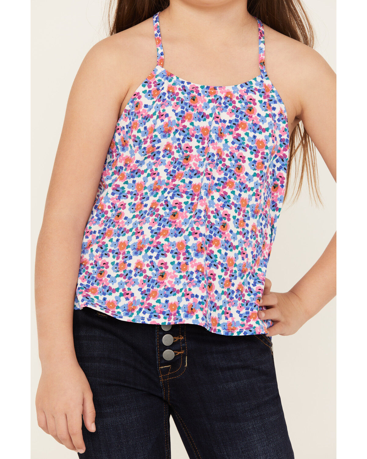 Image #3 - Molly Bracken Girls' Bow Tank Top, Blue, hi-res