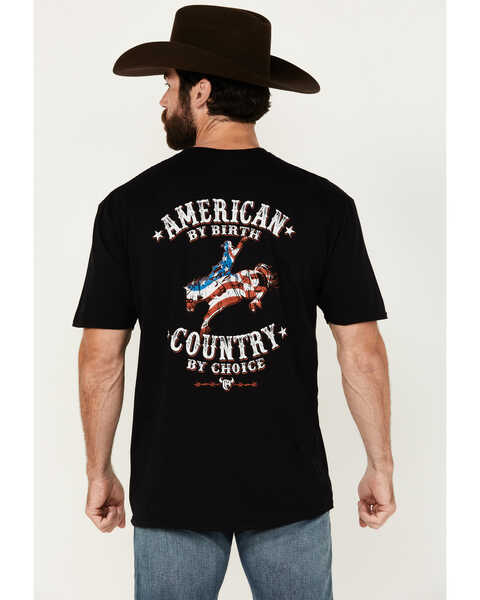Cowboy Hardware Men's American By Birth Short Sleeve T-Shirt, Black, hi-res