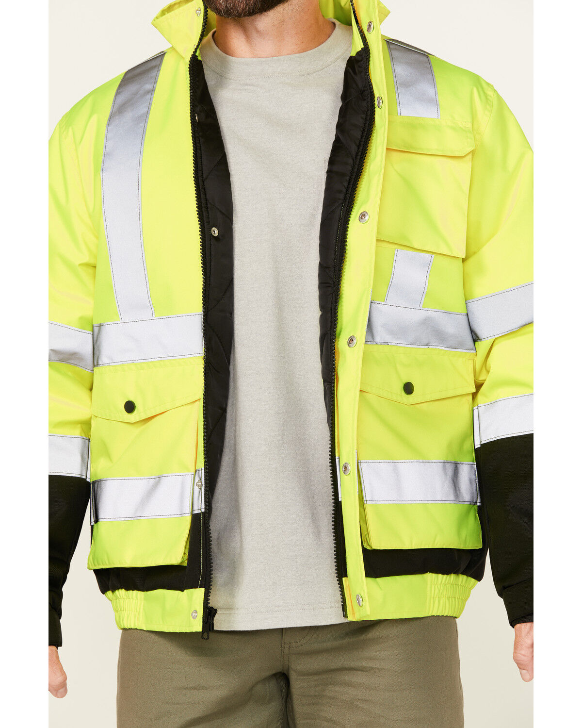 Image #2 - Hawx Men's Hi-Vis Bomber Jacket, Yellow, hi-res
