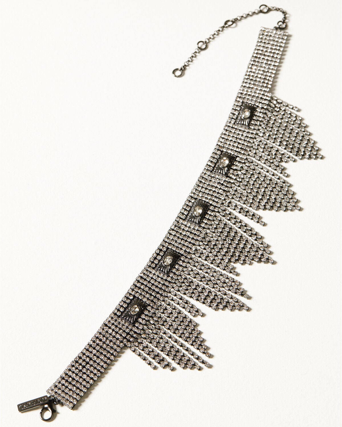 Wonderwest Women's Fringe Choker, Pewter, hi-res