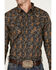 Image #3 - Cody James Men's Vaquero Paisley Print Long Sleeve Snap Western Shirt, Dark Blue, hi-res