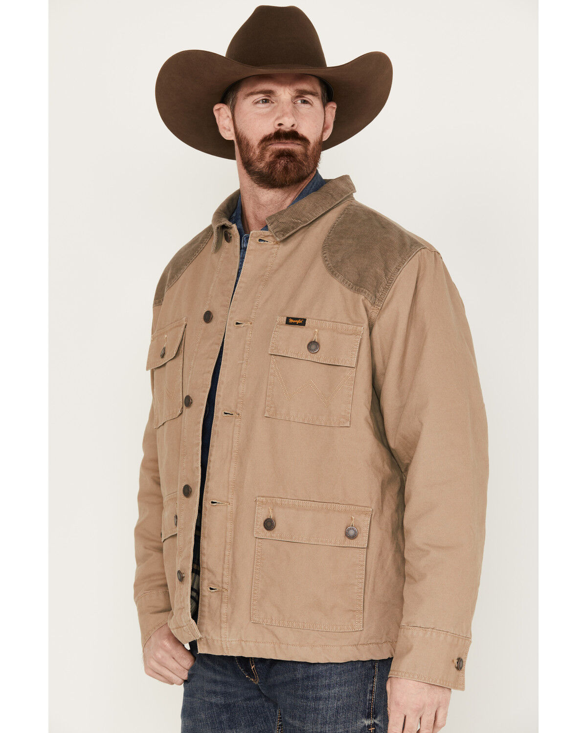 Image #2 - Wrangler Men's Quilted Flannel Lined Western Barn Coat, , hi-res