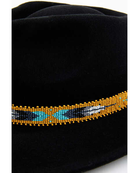 Image #2 - Nikki Beach Women's Two Feathers Felt Western Fashion Hat, Black, hi-res