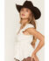 Image #2 - Cleo + Wolf Women's Polka Dot Flutter Sleeve Peplum Top, Ivory, hi-res
