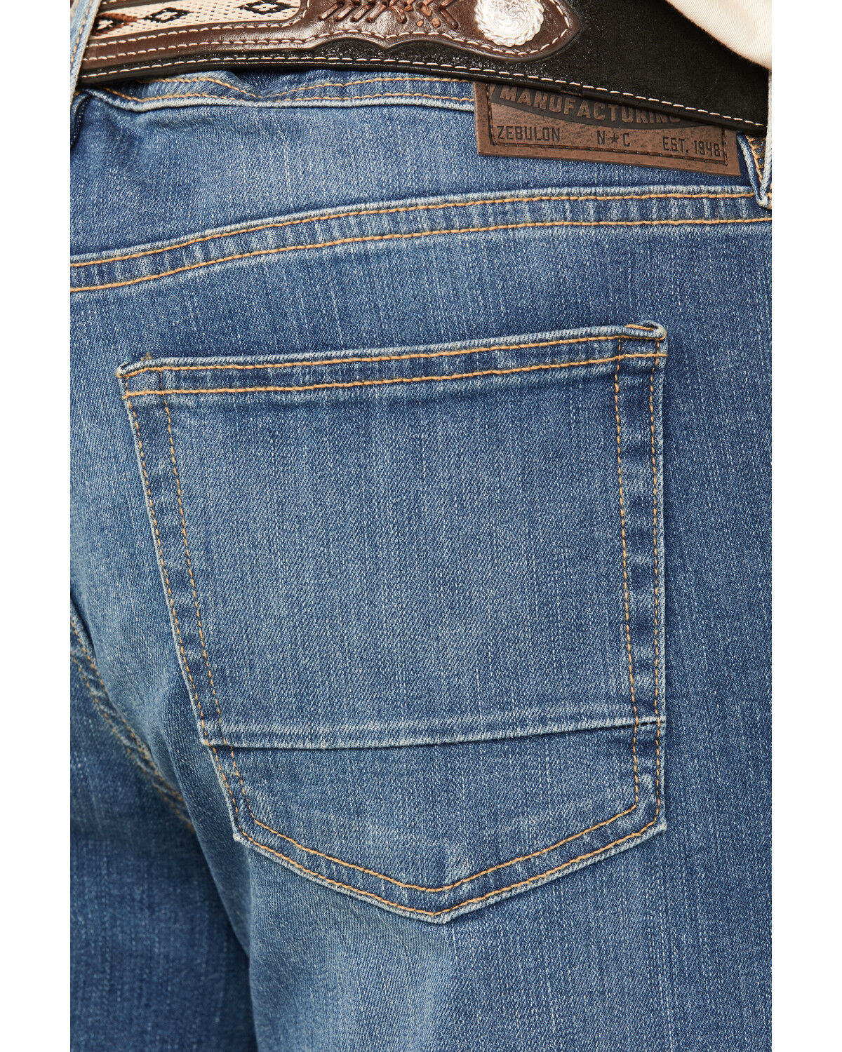 Image #4 - DEVIL-DOG Dungarees Men's Powells Medium Wash Slim Straight Stretch Jeans, Medium Wash, hi-res