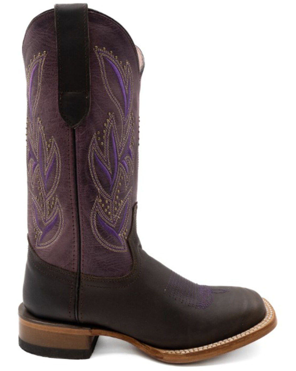 Image #2 - Ferrini Women's Maggie Western Boots - Broad Square Toe, Chocolate, hi-res