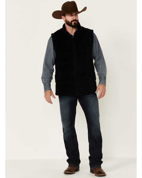 Image #2 - Cody James Men's Mesa Quilted Snap-Front Sherpa Vest , Black, hi-res