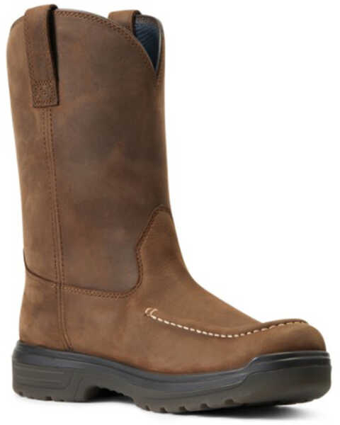 Image #1 - Ariat Men's Turbo Waterproof Western Work Boots - Soft Toe, Brown, hi-res