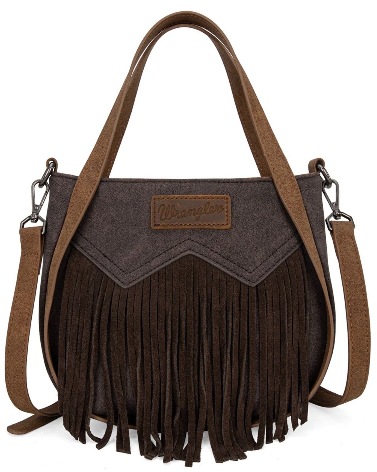 Image #1 - Wrangler Women's Two Tone Mini Tote Crossbody, Coffee, hi-res
