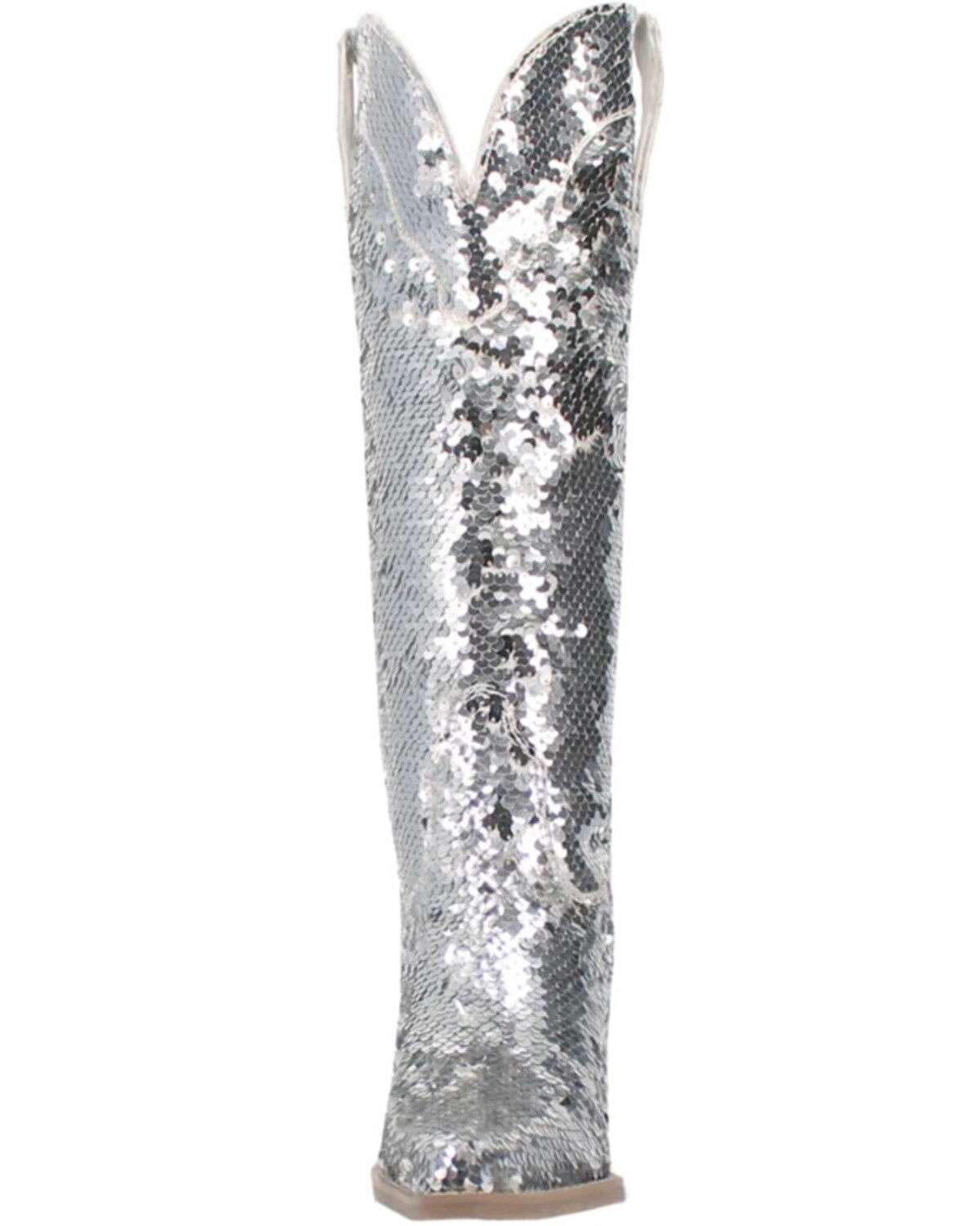 Image #4 - Dingo Women's Sequin Dance Hall Queen Tall Western Boots - Snip Toe, Silver, hi-res