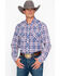 Image #1 - Rock & Roll Denim Men's Double Dye Plaid Print Long Sleeve Western Shirt , Grey, hi-res