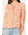 Image #3 - Sadie & Sage Women's With Love Floral Peasant Top, Coral, hi-res