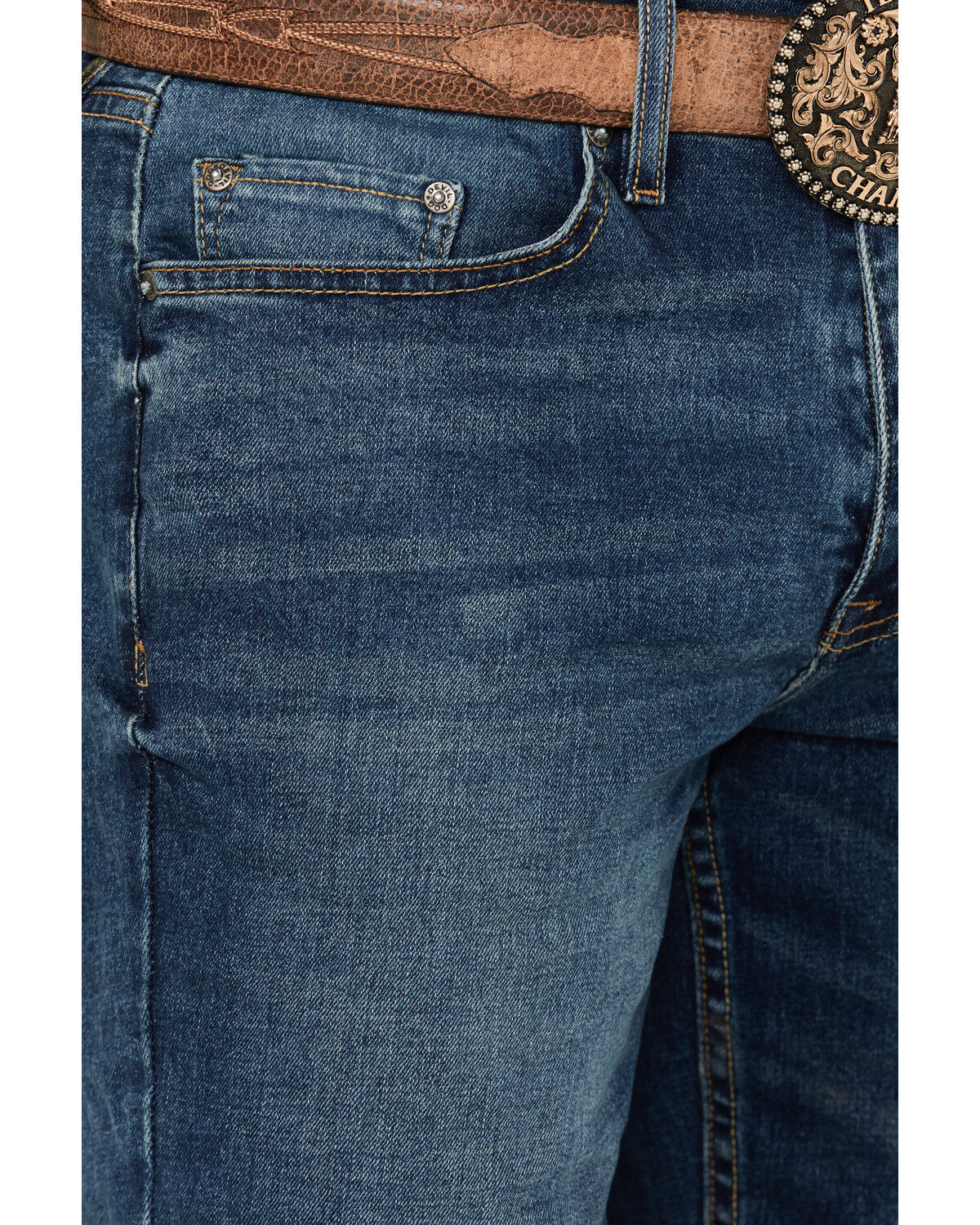 Image #2 - DEVIL-DOG Dungarees Men's Ash Medium Wash Bootcut Performance Stretch Denim Jeans, Medium Wash, hi-res