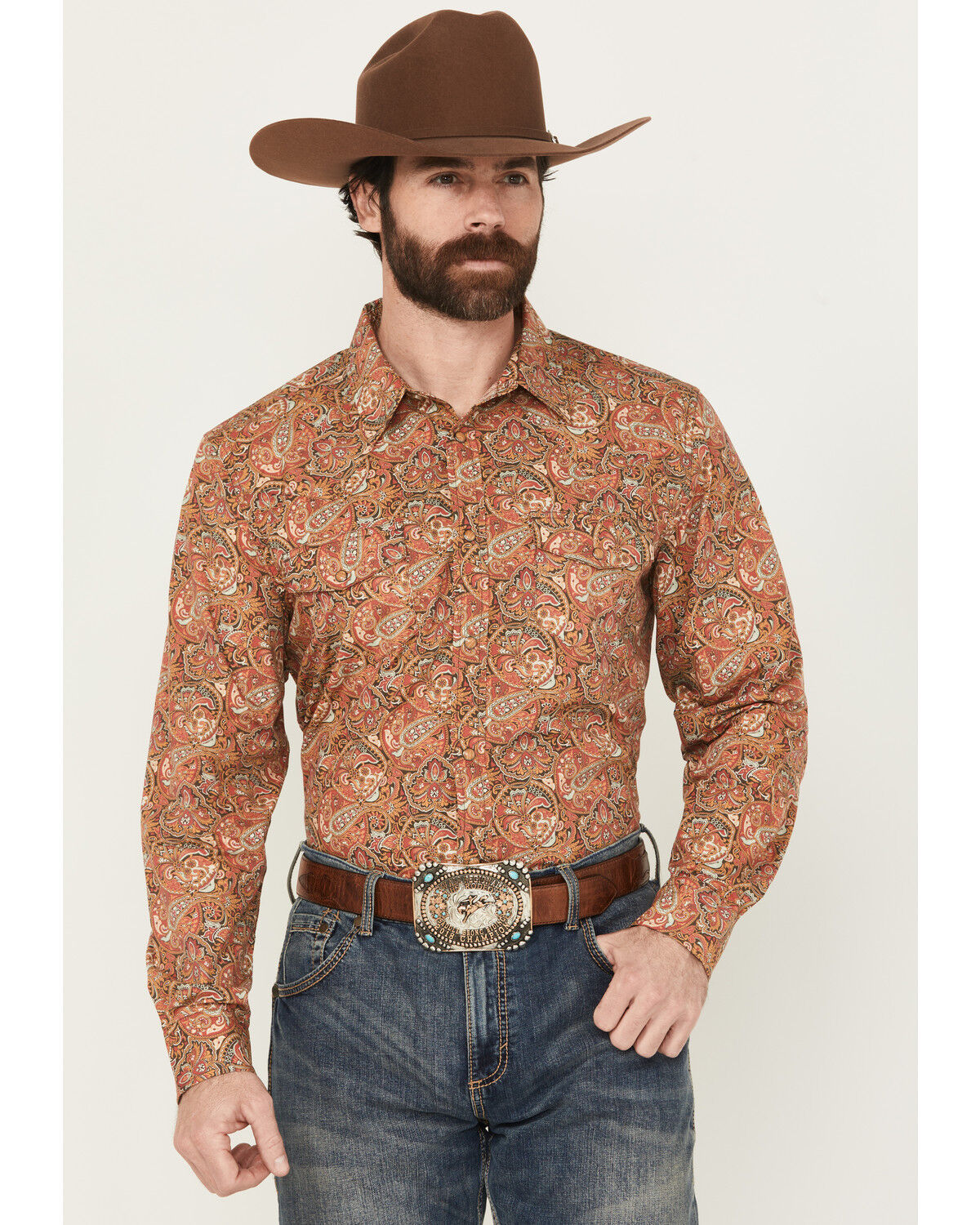 Image #1 - Gibson Trading Co Men's Wild Fire Medallion Print Long Sleeve, Multi, hi-res