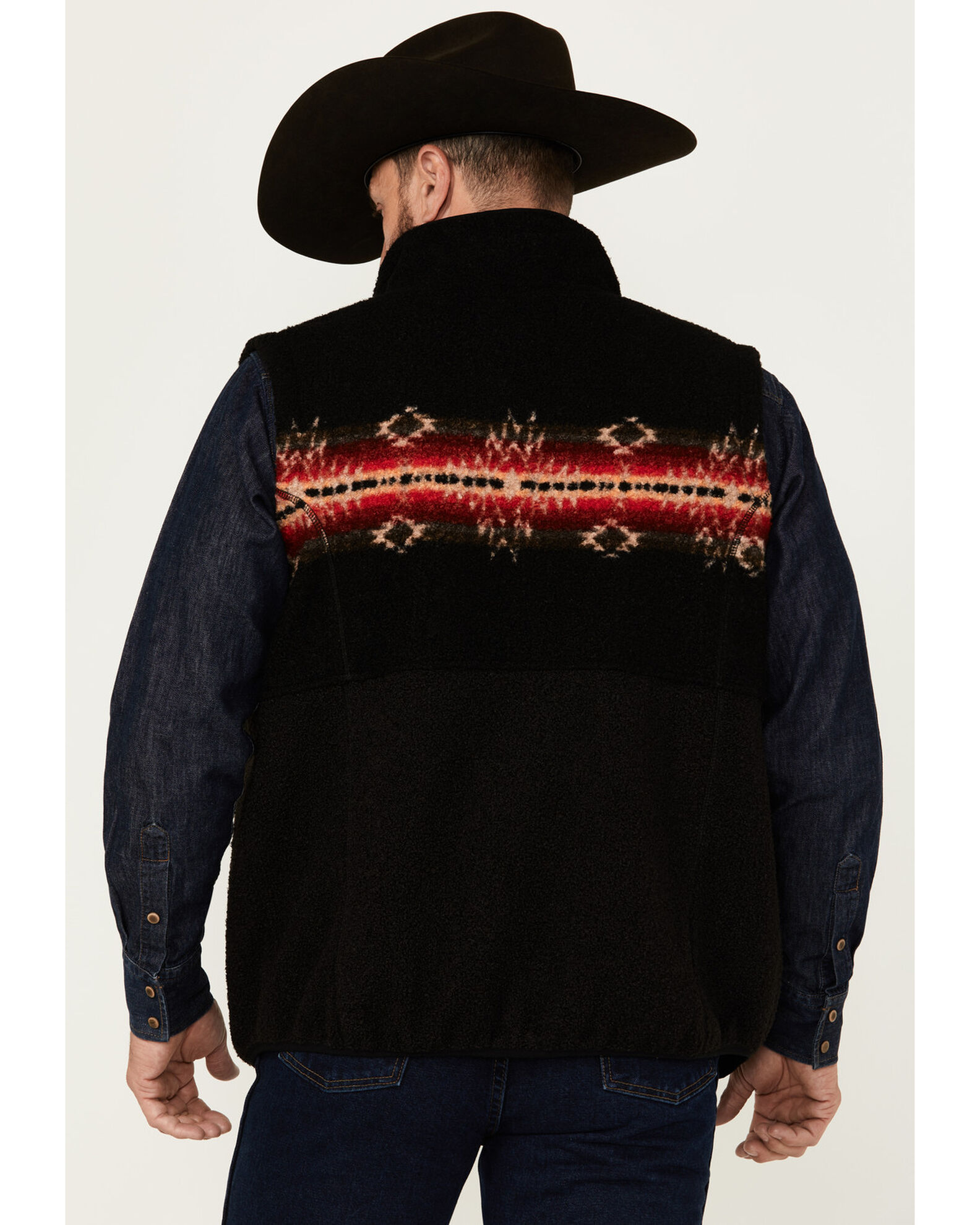 Rock & Roll Denim Men's Southwestern Border Print Berber Zip Vest - Country  Outfitter