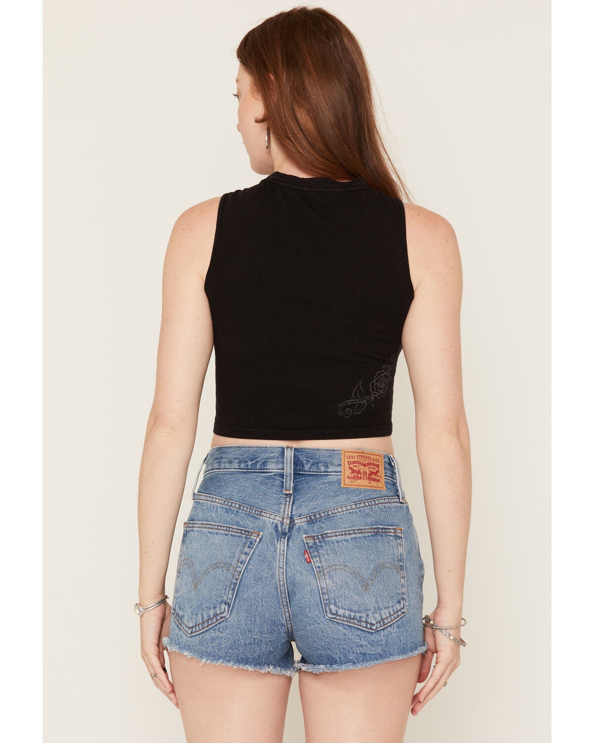 Image #4 - Affliction Women's Crystal Canyon Steer Sleeveless Tank Top, Black, hi-res