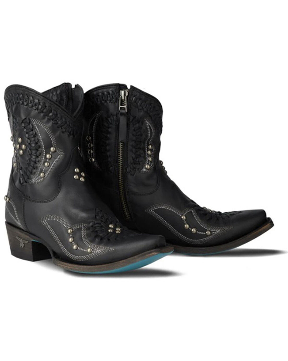 Image #1 - Lane Women's Cossette Western Booties - Snip Toe, Jet Black, hi-res