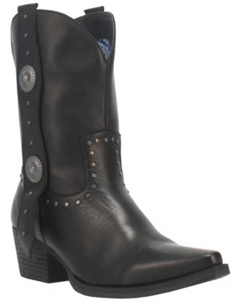 Dingo Women's True West Leather Western Fashion Boots - Snip Toe, Black, hi-res