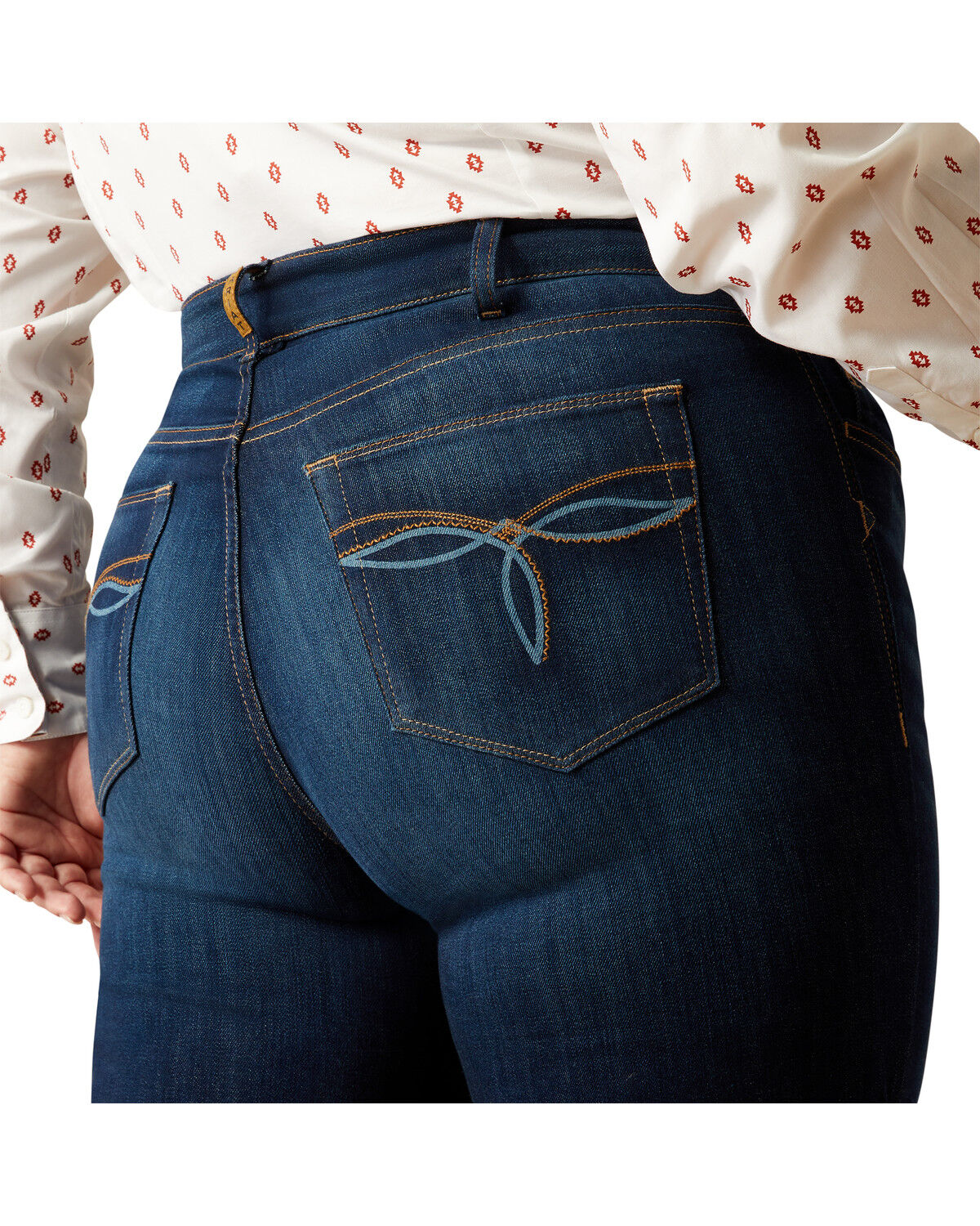 Image #2 - Ariat Women's Julianna Dark Wash Perfect Rise Trouser Stretch Denim Jeans - Plus, Dark Wash, hi-res
