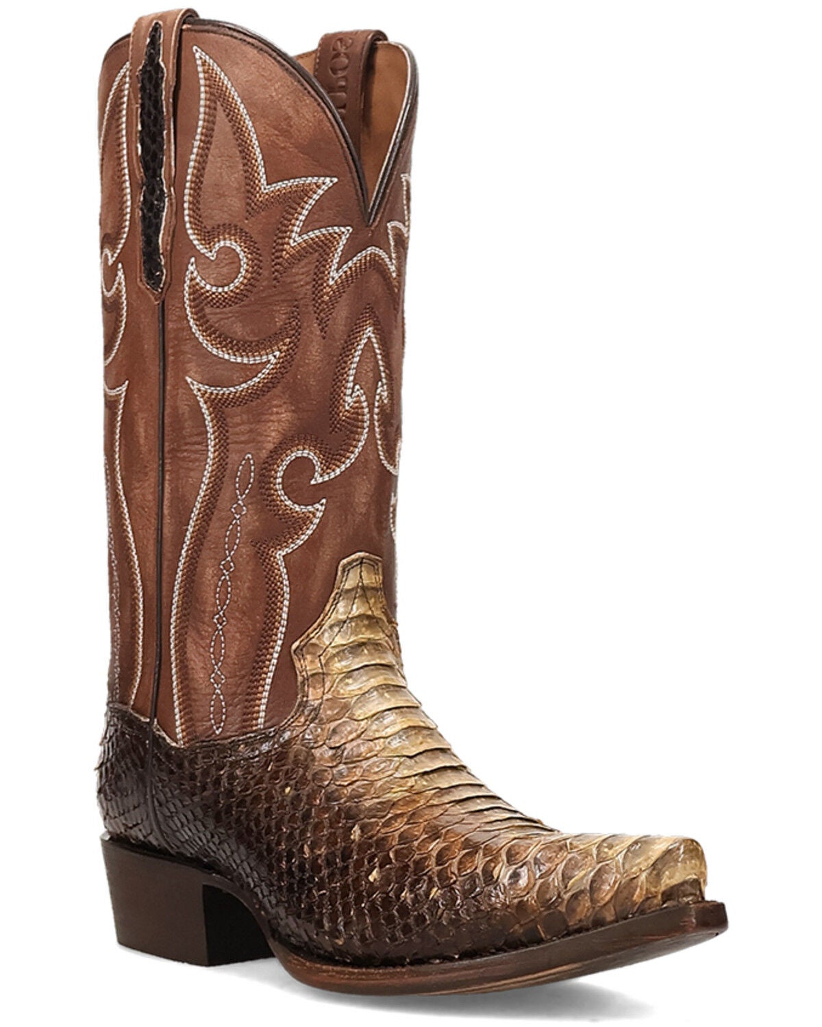 Dan Post Men's Exotic Python Stryker Western Boots - Snip Toe, Taupe, hi-res