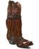 Image #1 - Dan Post Women's Bed of Roses Fringe Embroidered Western Boot - Snip Toe , Cognac, hi-res