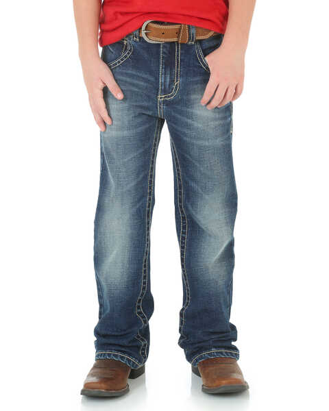Image #3 - Wrangler 20X Boys' No. 42 Vintage Bootcut Jeans, Blue, hi-res