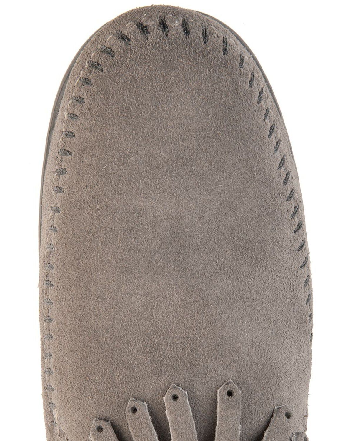 Image #6 - Minnetonka Double Fringe Side Zip Moccasin, Grey, hi-res