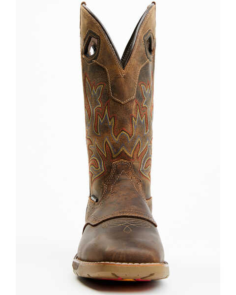 Image #4 - Double H Men's Malign Waterproof Performance Western Roper Boots - Broad Square Toe , Brown, hi-res
