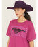 Image #2 - Merch Traffic Women's Ford Mustang Short Sleeve Graphic Tee, Pink, hi-res