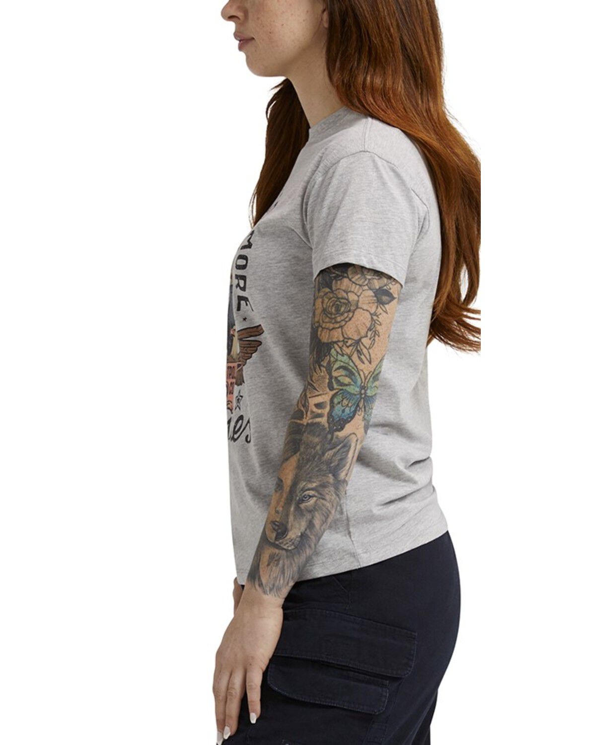 Image #2 - Troll Co Women's Rose Short Sleeve Graphic Tee, Heather Grey, hi-res
