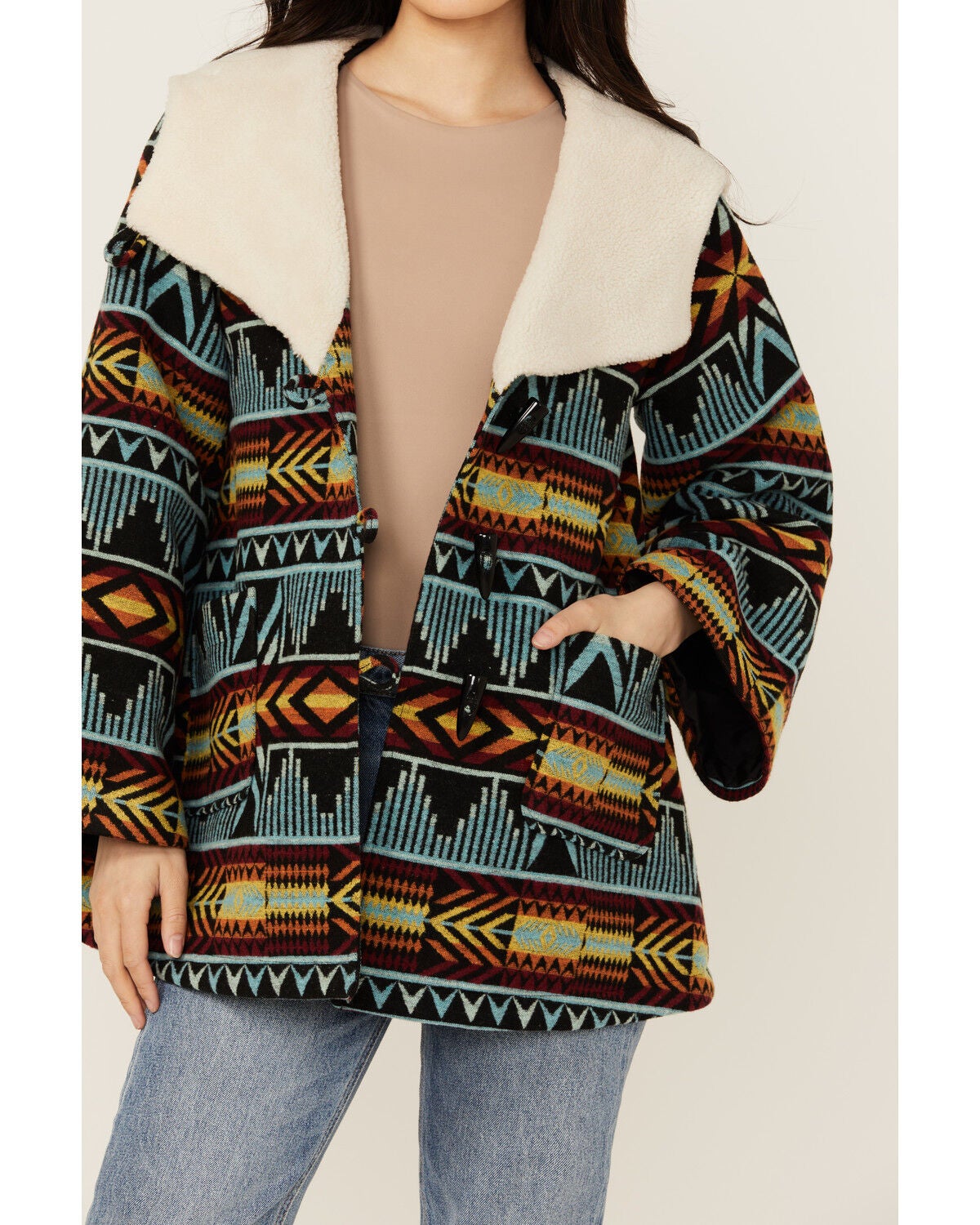 Image #3 - Panhandle Women's Southwestern Print Jacket, Black, hi-res
