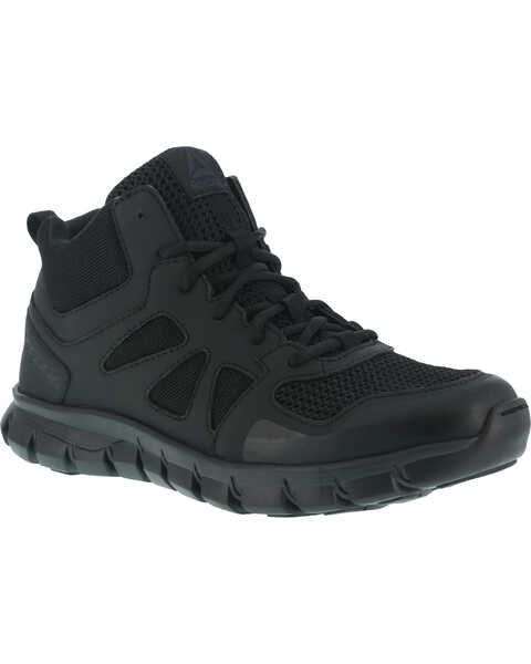 Image #1 - Reebok Men's Sublite Cushion Tactical Mid Shoes - Soft Toe , Black, hi-res