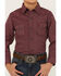 Image #3 - Rodeo Clothing Boys' Geo Square Dot Print Long Sleeve Snap Western Shirt, Burgundy, hi-res