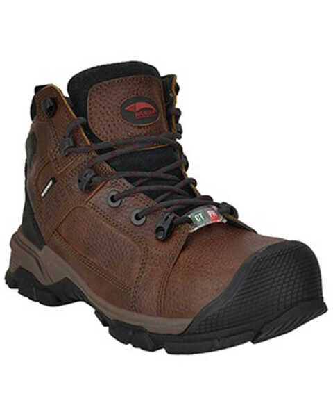 Image #1 - Avenger Men's Waterproof Work Boots - Carbon Toe, Brown, hi-res