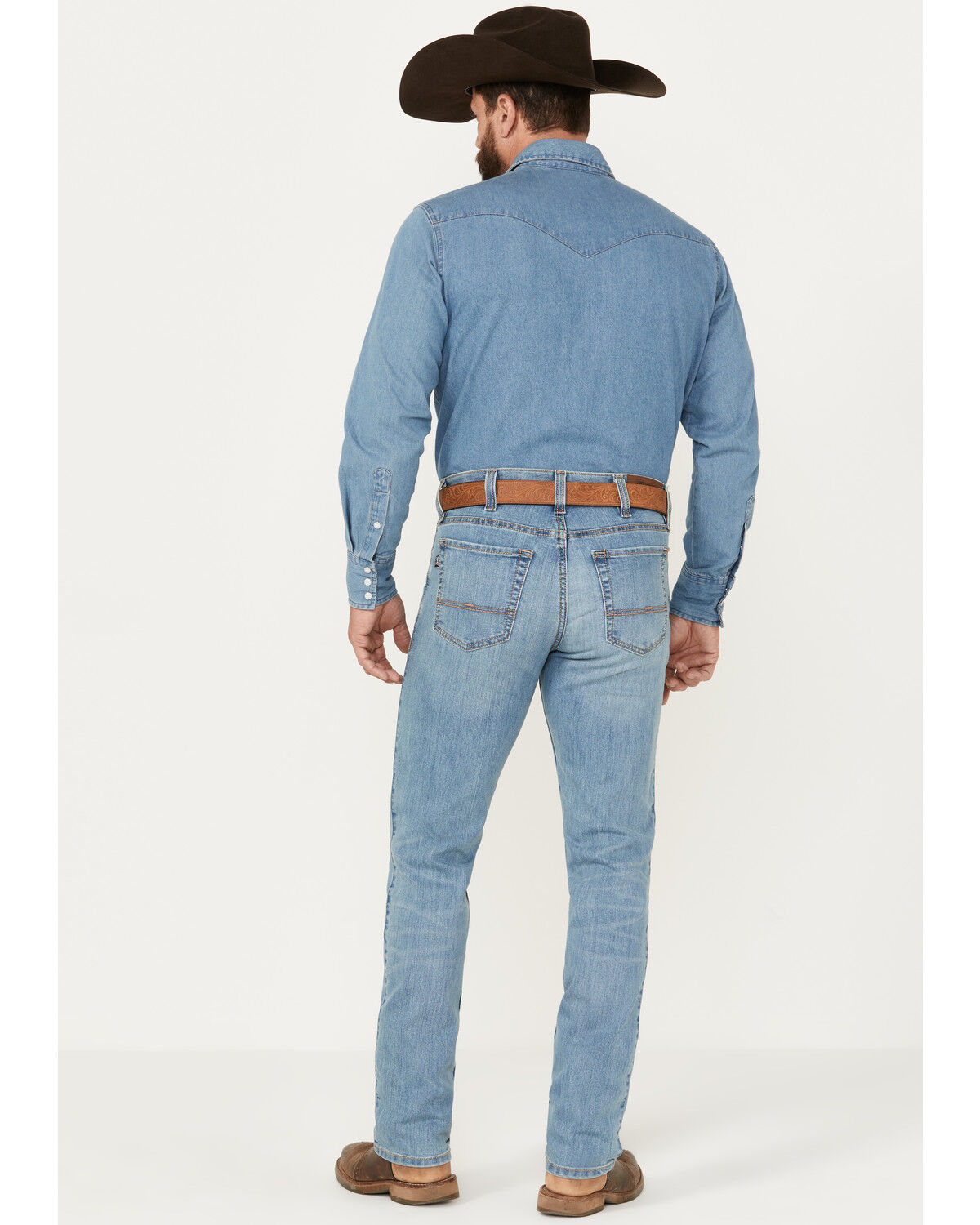 Justin Men's 1879 Light Wash Modern Slim Straight Stretch