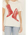 Image #3 - Shyanne Women's Boot Short Sleeve Graphic Tee, Ivory, hi-res