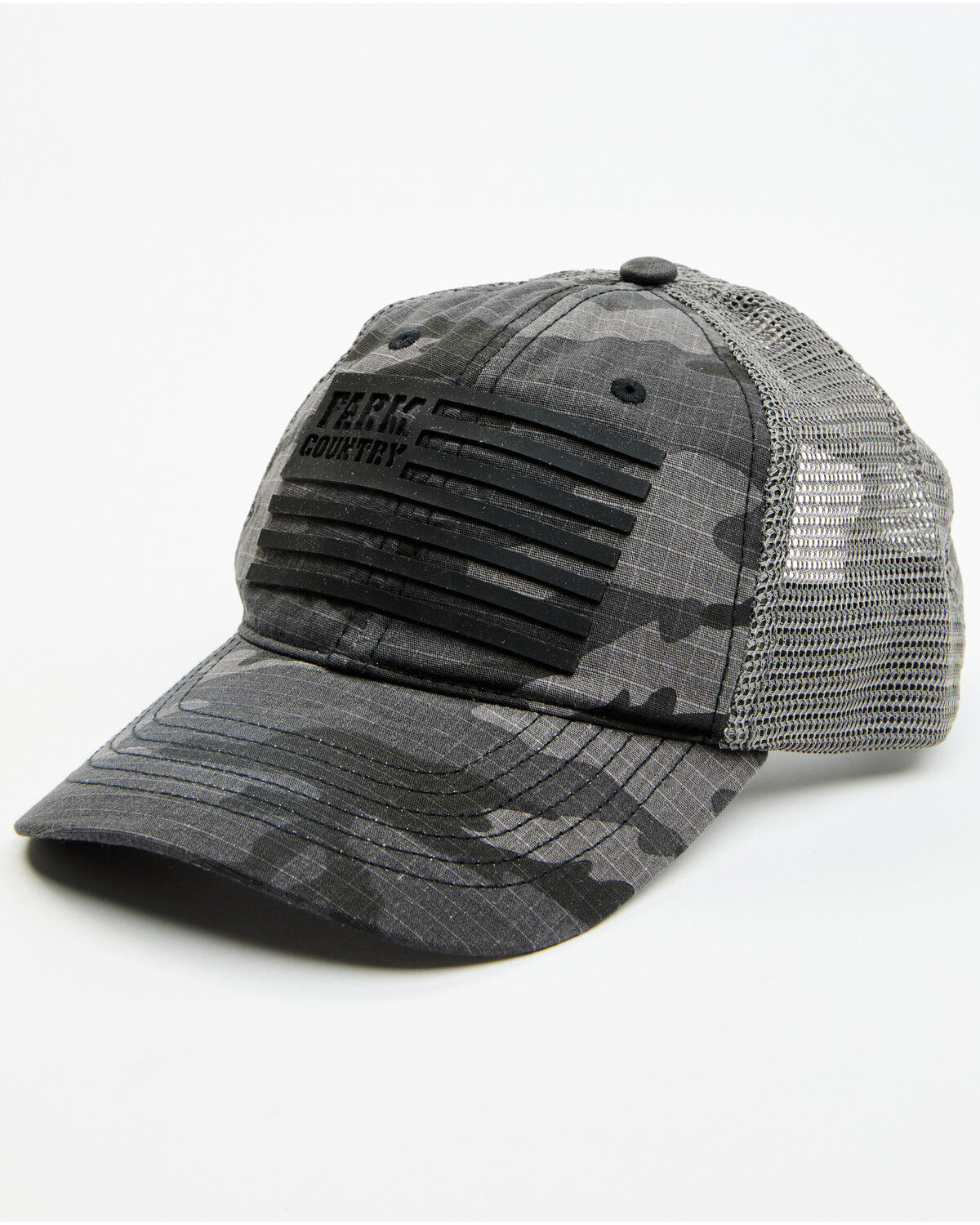 Image #1 - John Deere Men's Camo Flag Ball Cap, Black, hi-res