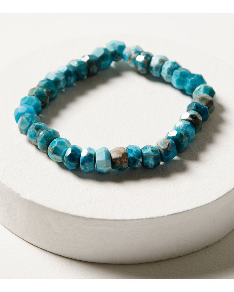 Merkababe Designs Women's Apatite Stone Stretch Bracelet, Turquoise, hi-res