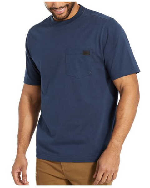 Image #1 - Wolverine Men's Solid Guardian Short Sleeve Work Pocket T-Shirt , Navy, hi-res